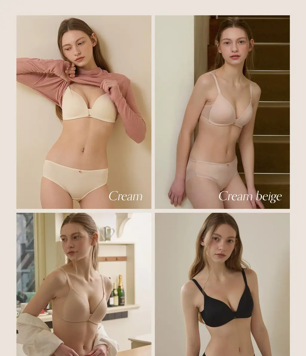 [Wonderbra] [스킨팔레트] 아쿠아 V넥 노와이어 브라팬티 2종세트 라이트베이지 WBW5M50_T 상세페이지 7